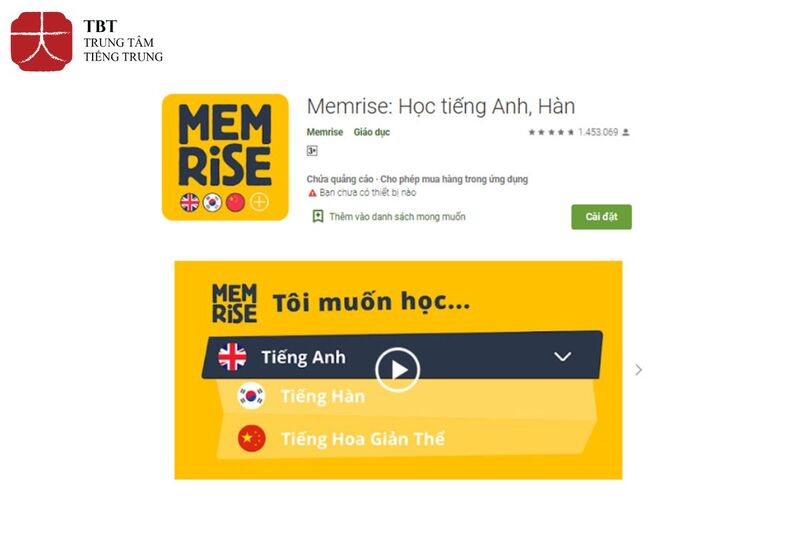 App học từ vựng tiếng Trung - Memrise