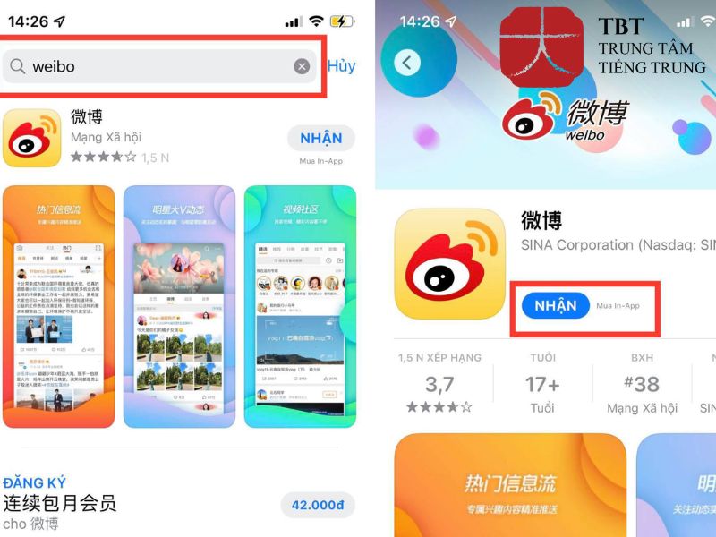 hướng dẫn tải ứng dụng weibo trên ios